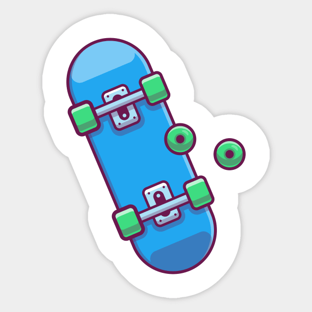 Skateboard with wheels cartoon Sticker by Catalyst Labs